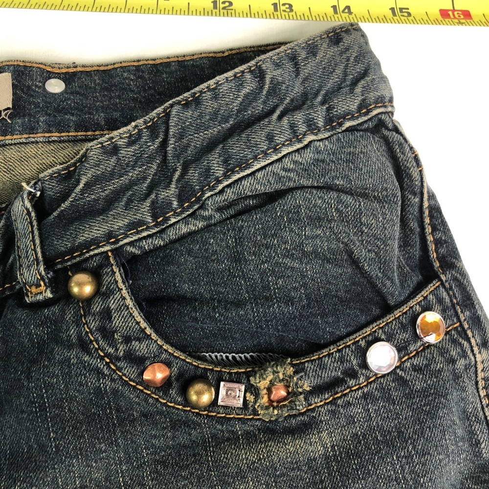 Di.A Distressed Embellished Dark Wash Jeans - Picture 12 of 15